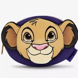 Disney Loungefly The Lion King Young Simba Purple Coin Purse Pouch NWT